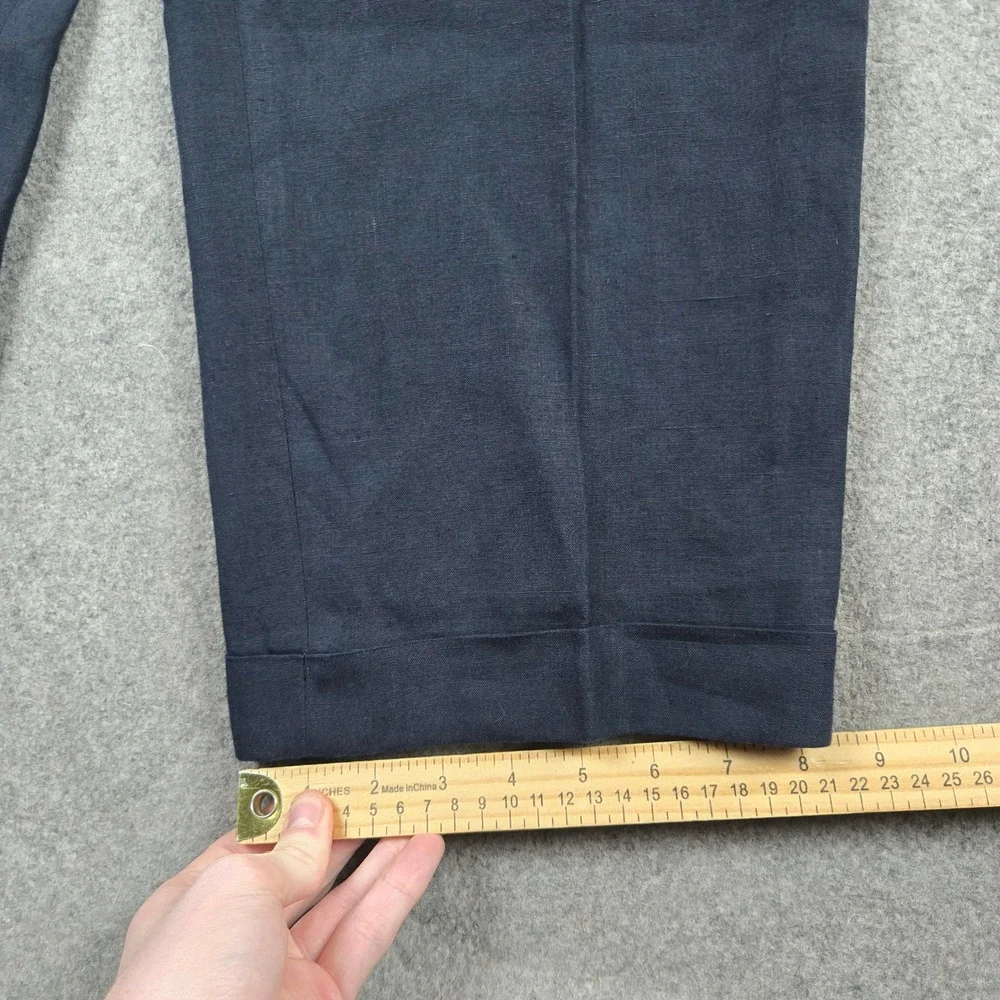 Vintage Giorgio Armani Le Collezioni Linen Pants Mens 30x31 Navy Blue Pleated